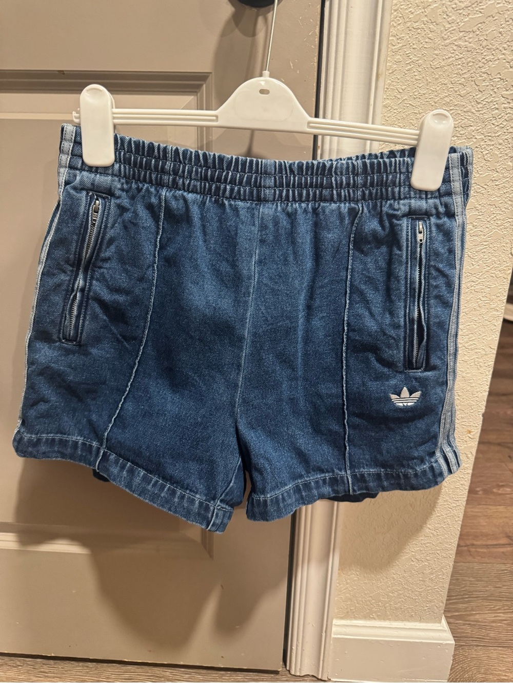 Adidas Women’s Blue Denim Look Athletic Shorts